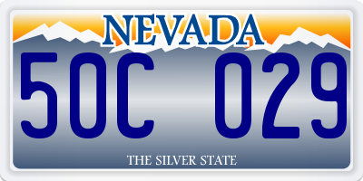 NV license plate 50C029