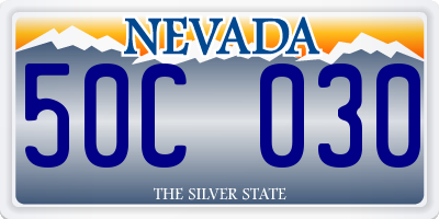 NV license plate 50C030