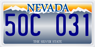 NV license plate 50C031