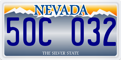 NV license plate 50C032