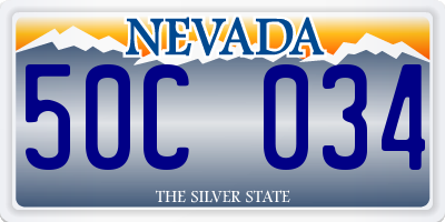 NV license plate 50C034