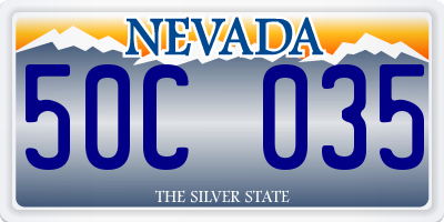 NV license plate 50C035