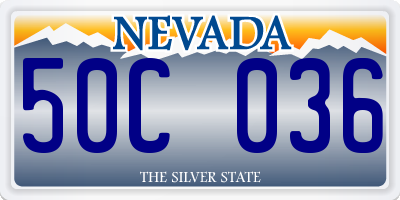 NV license plate 50C036