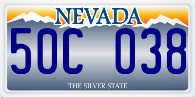 NV license plate 50C038