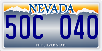 NV license plate 50C040