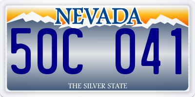 NV license plate 50C041