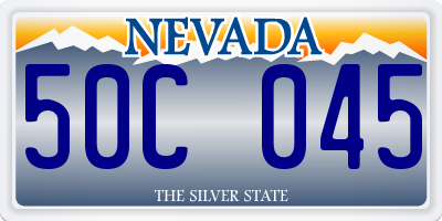 NV license plate 50C045