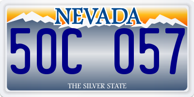 NV license plate 50C057