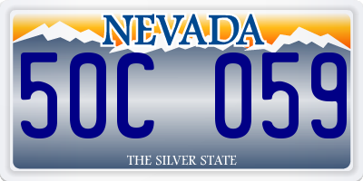 NV license plate 50C059