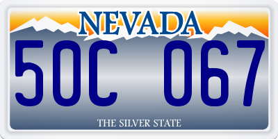 NV license plate 50C067