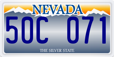 NV license plate 50C071