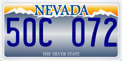 NV license plate 50C072