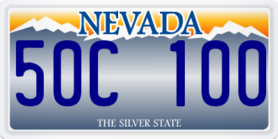 NV license plate 50C100