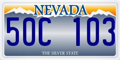 NV license plate 50C103