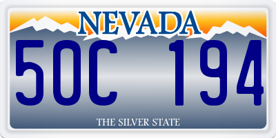 NV license plate 50C194