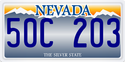 NV license plate 50C203