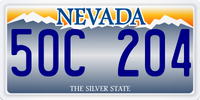 NV license plate 50C204