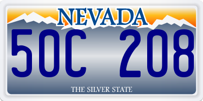 NV license plate 50C208