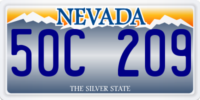 NV license plate 50C209