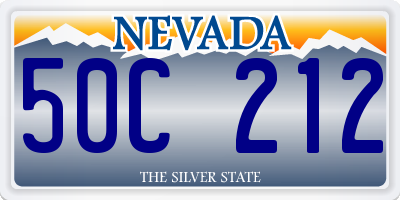 NV license plate 50C212