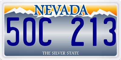 NV license plate 50C213