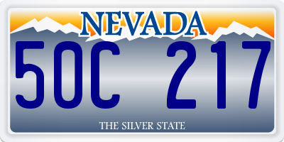 NV license plate 50C217