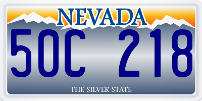 NV license plate 50C218