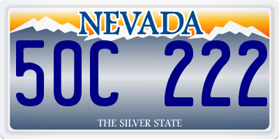 NV license plate 50C222