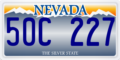 NV license plate 50C227