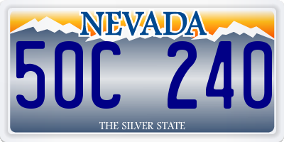 NV license plate 50C240