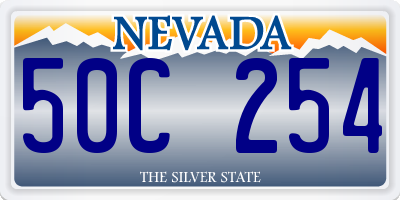 NV license plate 50C254