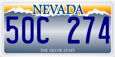 NV license plate 50C274