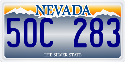 NV license plate 50C283