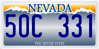 NV license plate 50C331