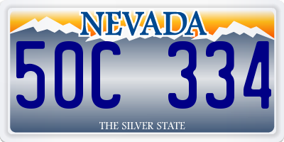 NV license plate 50C334