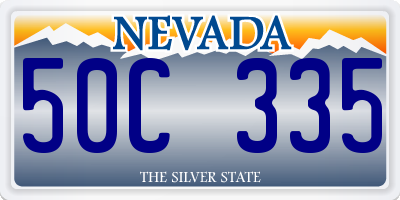 NV license plate 50C335