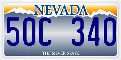 NV license plate 50C340