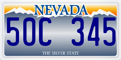NV license plate 50C345
