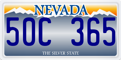 NV license plate 50C365