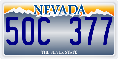 NV license plate 50C377