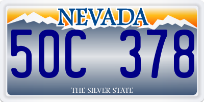 NV license plate 50C378