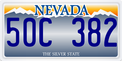 NV license plate 50C382