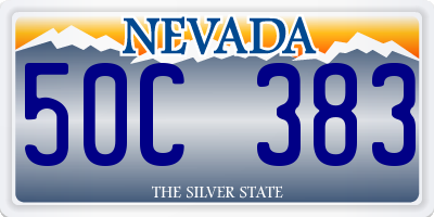 NV license plate 50C383