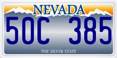 NV license plate 50C385