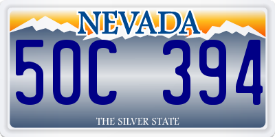 NV license plate 50C394