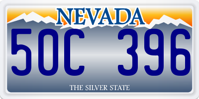 NV license plate 50C396