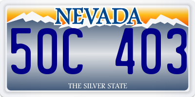 NV license plate 50C403