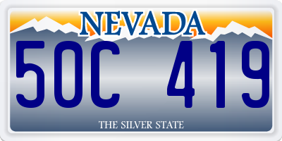 NV license plate 50C419