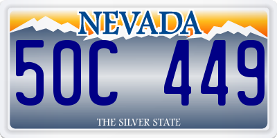 NV license plate 50C449