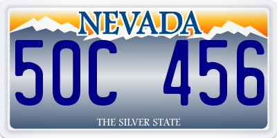 NV license plate 50C456